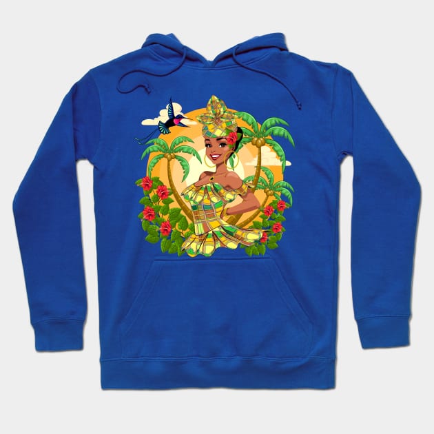 Caribbean girl Beautiful Smile Hoodie by BluedarkArt